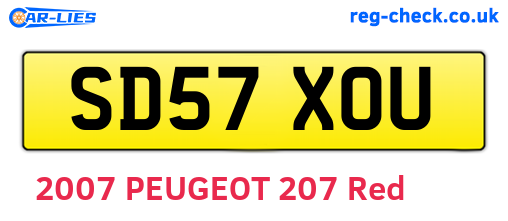 SD57XOU are the vehicle registration plates.