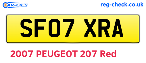 SF07XRA are the vehicle registration plates.