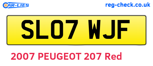 SL07WJF are the vehicle registration plates.