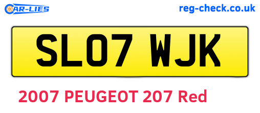 SL07WJK are the vehicle registration plates.
