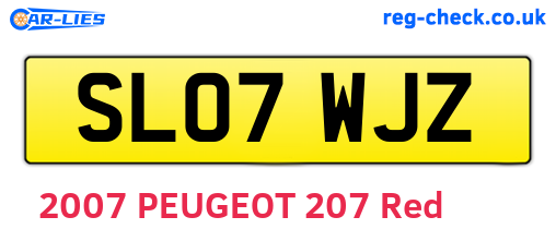 SL07WJZ are the vehicle registration plates.