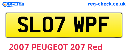 SL07WPF are the vehicle registration plates.