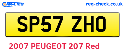 SP57ZHO are the vehicle registration plates.