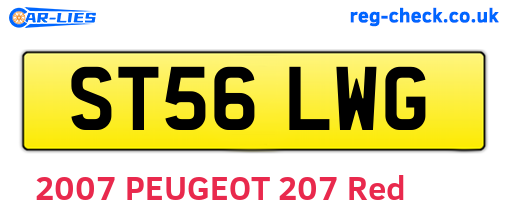 ST56LWG are the vehicle registration plates.