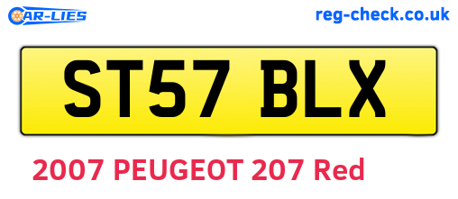 ST57BLX are the vehicle registration plates.