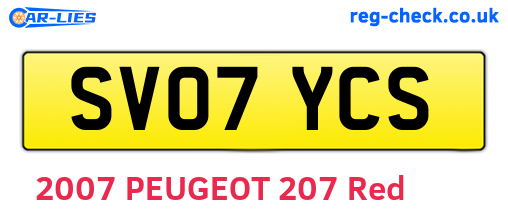 SV07YCS are the vehicle registration plates.