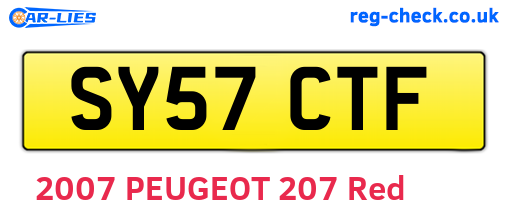 SY57CTF are the vehicle registration plates.