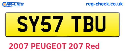 SY57TBU are the vehicle registration plates.