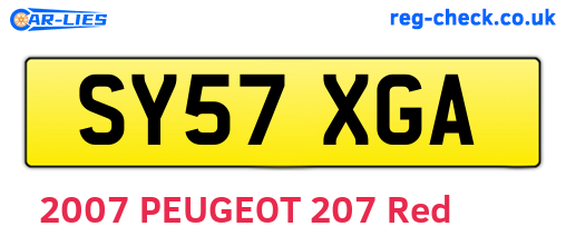 SY57XGA are the vehicle registration plates.