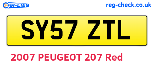 SY57ZTL are the vehicle registration plates.