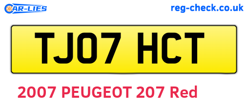 TJ07HCT are the vehicle registration plates.
