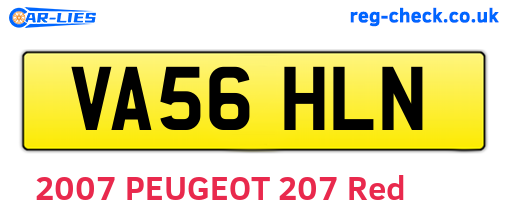 VA56HLN are the vehicle registration plates.