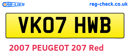 VK07HWB are the vehicle registration plates.