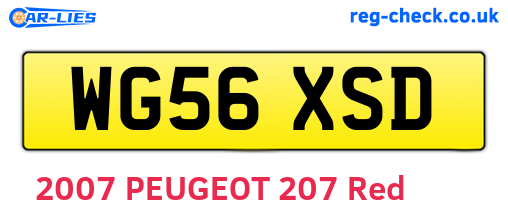 WG56XSD are the vehicle registration plates.