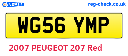 WG56YMP are the vehicle registration plates.