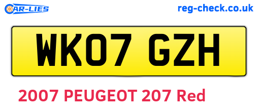 WK07GZH are the vehicle registration plates.