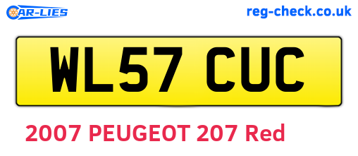 WL57CUC are the vehicle registration plates.