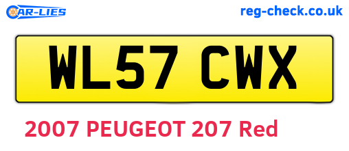 WL57CWX are the vehicle registration plates.