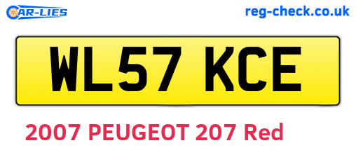 WL57KCE are the vehicle registration plates.