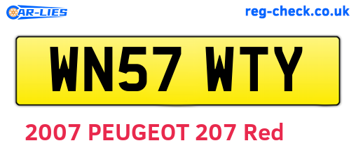 WN57WTY are the vehicle registration plates.