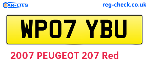 WP07YBU are the vehicle registration plates.