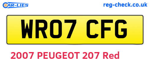 WR07CFG are the vehicle registration plates.