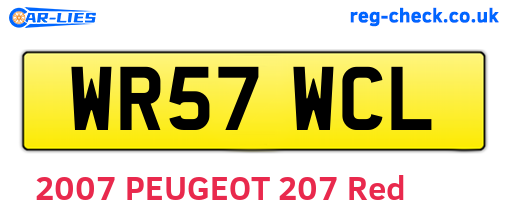 WR57WCL are the vehicle registration plates.
