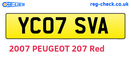 YC07SVA are the vehicle registration plates.