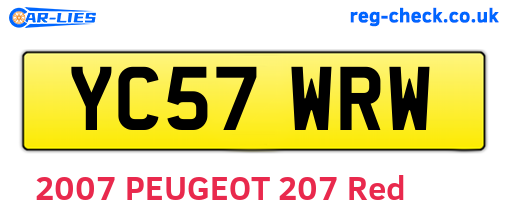 YC57WRW are the vehicle registration plates.