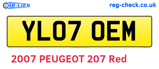 YL07OEM are the vehicle registration plates.