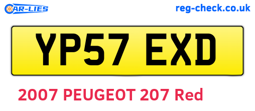 YP57EXD are the vehicle registration plates.