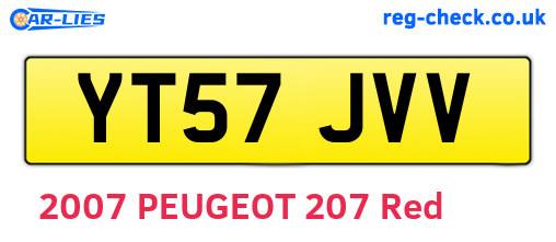 YT57JVV are the vehicle registration plates.