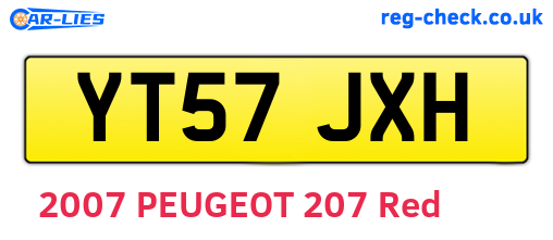 YT57JXH are the vehicle registration plates.