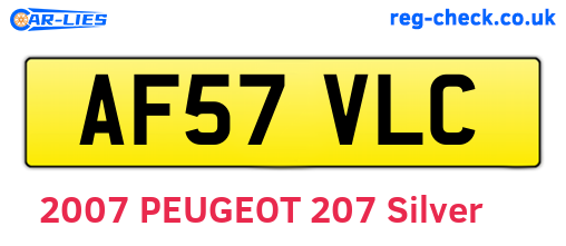 AF57VLC are the vehicle registration plates.
