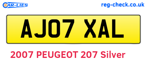 AJ07XAL are the vehicle registration plates.