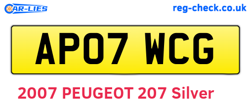 AP07WCG are the vehicle registration plates.