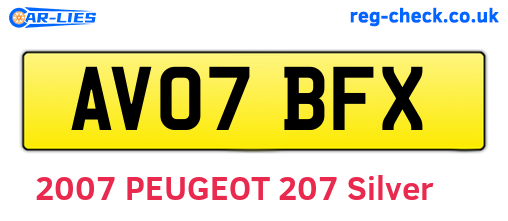 AV07BFX are the vehicle registration plates.