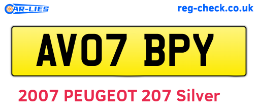 AV07BPY are the vehicle registration plates.