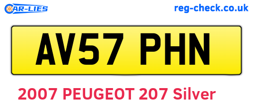AV57PHN are the vehicle registration plates.