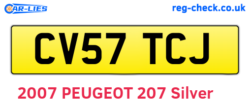 CV57TCJ are the vehicle registration plates.