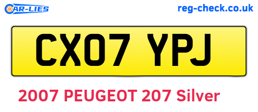 CX07YPJ are the vehicle registration plates.