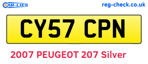 CY57CPN are the vehicle registration plates.