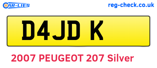 D4JDK are the vehicle registration plates.