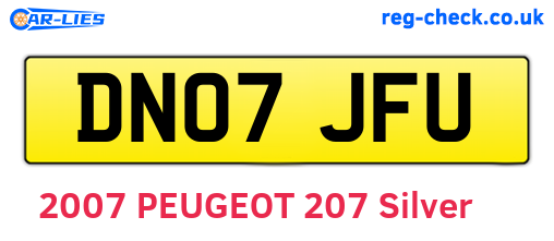 DN07JFU are the vehicle registration plates.