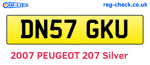DN57GKU are the vehicle registration plates.