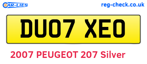 DU07XEO are the vehicle registration plates.