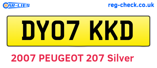 DY07KKD are the vehicle registration plates.