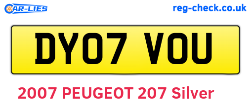 DY07VOU are the vehicle registration plates.