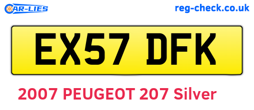 EX57DFK are the vehicle registration plates.