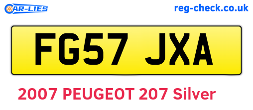 FG57JXA are the vehicle registration plates.
